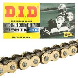 Cadena para motocicleta 219HTM DHA x 114 DID Dorada negro Especial Go Kart Automático