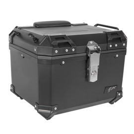 Caja porta equipaje para motocicleta 45L negra con respaldo y forro universal Kinlley