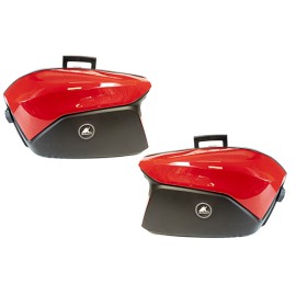 Alforjas rigidas porta equipaje para motocicleta 37L rojo con negro universal Kinlley