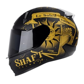 Casco abatible para motocicleta Shaft SH560 Tarot Negro Matte/ Dorado Talla L